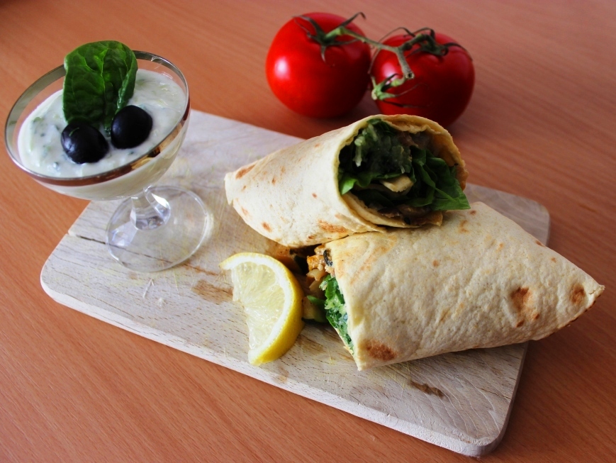 Spinach Veggie Wrap Greek Style My Veggie Lab